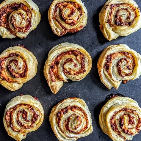 Savoury Pies, Rolls & Plaits | Baking Mad Puff Pastry Swirls, Pastry Swirls, Marmite Recipes, Savoury Pies, Big Food, Savoury Snacks, Food Fest, Pinwheel Recipes, Veggie Food