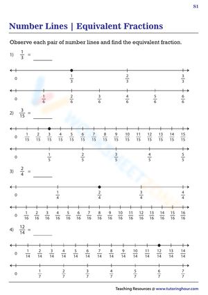 This worksheet will enlighten you on fractions on a number line. Let's check it out! #Grade-3 #Grade-4 #Grade-5 Equivalent Fractions Worksheet, Fractions On A Number Line, Number Lines, 4 Grade, Equivalent Fractions, Fractions Worksheets, Number Line, Grade 4, Grade 5