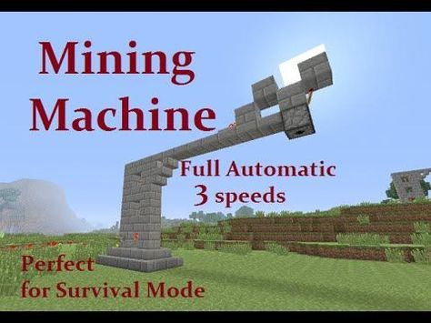 Minecraft Tutorial : Automatic Mining Machine - YouTube Skeleton Tutorial, Farm Minecraft, Minecraft Redstone, Mining Machine, Minecraft Farm, Minecraft Banners, Diy Minecraft, Cool Minecraft Creations, Makramee Diy