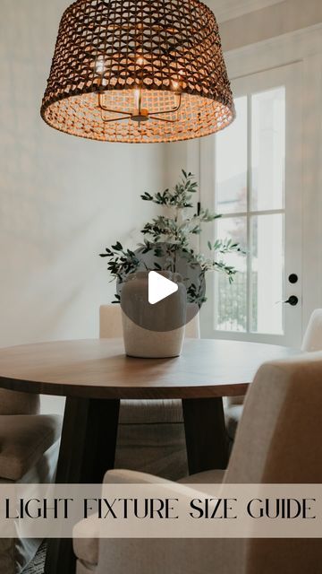 Amanda “Birdy” Pierce- Home Design + Renovations on Instagram: "💡Comment LIGHT to get a DM with 30 options for fixtures to suit your space 💫 

💡Dining: fixture should be about 3/4 the width of the table and 30-36” above the table top
💡For large spaces add the length + the width of the room in feet and your fixture should be about that width in inches 
💡Exterior lights should be 1/3 the height of the door
💡Bathroom sconces hung 65” from the floor and 4-6” from the side of the mirror
💡Entry: fixture should be 2-3” in diameter for every foot of ceiling height (ex 8’ ceiling= 16-24” fixture)
💡Round tables: 1/3-2/3 the width of the table
💡Kitchens: I suggest giving yourself a variety of lighting options from sconces to pendants to can lights depending on task or mood lighting needed. F Light Above Kitchen Table, Kitchen Table Light Fixtures, Kitchen Beverage Center, House Beautiful Kitchens, Kitchen Table Lighting, Well Cover, Exterior Lights, Color And Texture, Door Bathroom