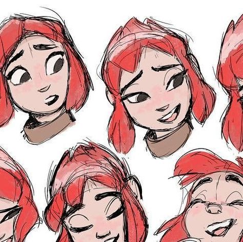 BJ Crawford on Instagram: "Nimona Expressions. These are a variety of expressions taken from an animation test I did. This model is slightly closer to the final Nimona in the film. The dialogue I chose was focused more on the character’s insecurities  which is why these pages lack more of here mischievous side.  #nimonafilm #nimona #expressionsheet #posesheet #2danimation #bjcrawford #art #conceptart" Nimona Concept Art, Head Turnaround, Nimona Fanart, Nimona Art, Buff Guys, Expression Sheet, Lego Mocs, Digital Art Beginner, Characters Design