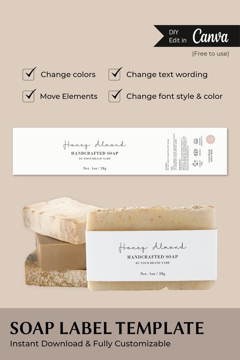 Diy Soap Labels, Bar Soap Packaging, Soap Label Template, Soap Packaging Diy, Handmade Soap Packaging, Soap Labels Template, Labels Printables Free Templates, Natural Soaps Recipes, Soap Business