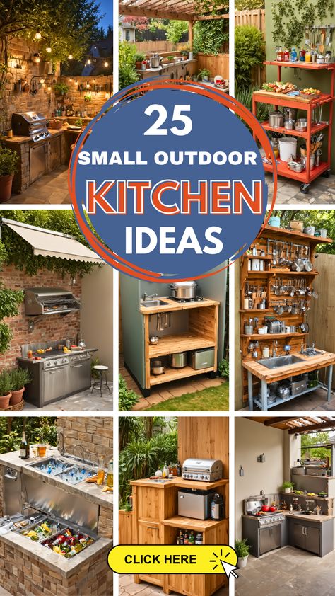 25 Small Outdoor Kitchen Ideas – The Crafty Hacks Mini Outdoor Kitchen, Cheap Outdoor Kitchen Ideas, Deck Oasis, Small Outdoor Kitchen Design, Small Bbq, Simple Outdoor Kitchen, Small Outdoor Kitchen Ideas, Small Outdoor Kitchen, Small Outdoor Kitchens