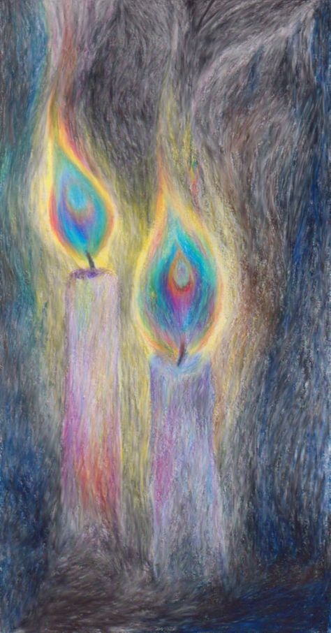 Twin Flames Painting, Twin Flames Artwork, Twin Flame Painting, Candle Light Painting, Candle Flame Art, Twin Flame Drawing, Flame Artwork, Flame Drawing, Peacock Candle