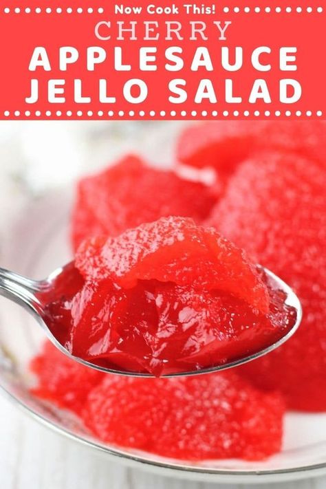 Jello Recipes Easy, Jello Salads For Thanksgiving, Jello Thanksgiving, Cherry Applesauce, Applesauce Jello Recipe, Apple Jello Salad, Applesauce Jello, Jello Salad Recipes, Jello Fruit Salads