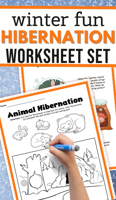 Winter Animals Preschool Activities, Winter Animals Preschool, Homeschooling Worksheets, Hibernating Animals, Hibernation Activities, Circle Time Games, Winter Sensory Bin, Preparing For Winter, Winter Hibernation