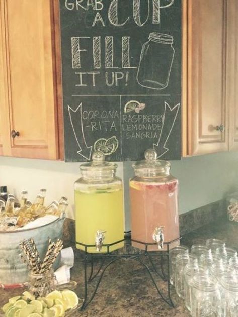 Wedding Shower Drinks, Housewarming Party Themes, Stock The Bar Party, Lemonade Sangria, 2015 Wedding Trends, Easy Alcoholic Drinks, Blue Drink, Margarita Bar, Party Drinks Alcohol