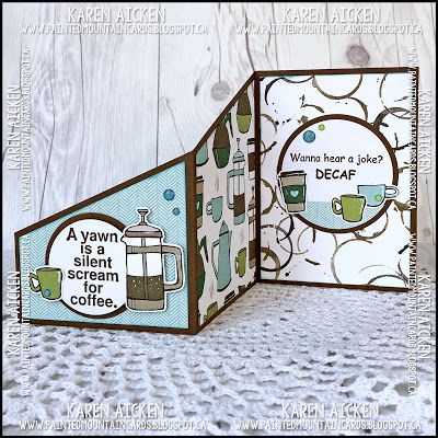 Coffee Themed Cards, Z Fold Cards, Z Cards, Chocolate Card, Fancy Fold Card Tutorials, Tri Fold Cards, Coffee Friends, Fun Craft Ideas, Coffee Cards