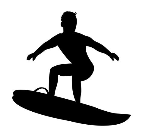 Surfing Silhouette, Surfer Silhouette, Board Illustration, Surfer Boy, Art Class, Art Classes, Vector Art, Surfing, Vector Free