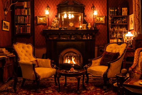 Victorian London, 221b Baker Street, Victorian Furniture, Baker Street, Home Library, Lounge Room, Dream Rooms, Sherlock Holmes, Victorian Homes