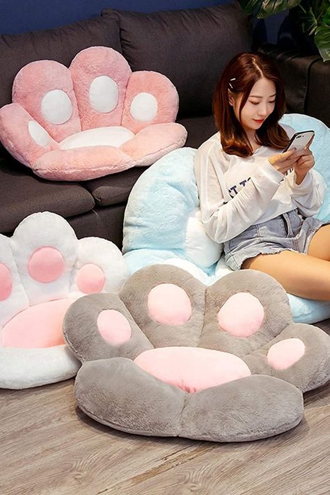 Kawaii Amazon Finds, Kawaii Amazon, Paw Cushion, Tailbone Pain Relief, Paw Pillow, Floor Seating Cushions, Office Cozy, Cute Throw Pillows, Tailbone Pain