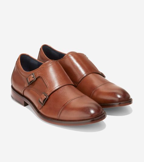 Men's Harrison Monkstrap in Medium Brown | Cole Haan Fall Fit, Cole Haan Men, Leather Products, Strap Design, Monk Strap, Medium Brown, Leather Loafers, Leather Working, Cole Haan