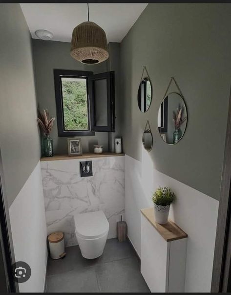 Ensuite Bathroom Decor Ideas, Bold Downstairs Toilet Ideas, Down Stairs Toilet Ideas, Small Toilet Ideas, Small Ensuite Ideas, Bathroom Colour Ideas, Downstairs Toilet Ideas, Small Toilet Design, Wc Decoration