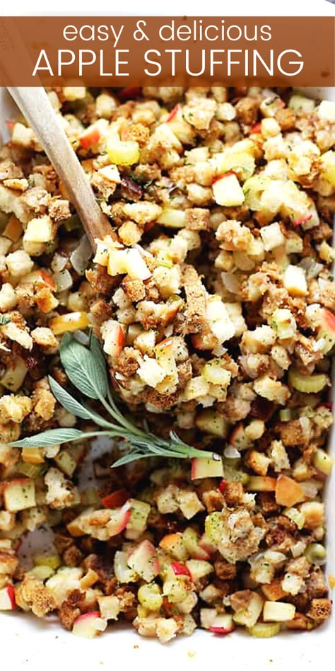 Apple Dressing Thanksgiving, Cornbread Apple Stuffing, Italian Turkey Stuffing Recipes, Dressing With Apples Thanksgiving, Apple Stuffing Recipes Thanksgiving, Stuffing With Apples And Raisins, Apple Pecan Stuffing Recipes, Apple Raisin Stuffing Recipes, Stovetop Stuffing With Apples