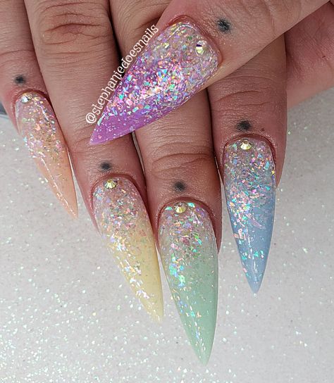 Pastel rainbow Pastel Rainbow Glitter Nails, Pastel Sparkle Nails, Glitter Pastel Nails, Glitter Rainbow Nails, Spring Glitter Nails, Rainbow Pastel Nails, Rainbow Glitter Nails, Pastel Glitter Nails, Pastel Rainbow Nails