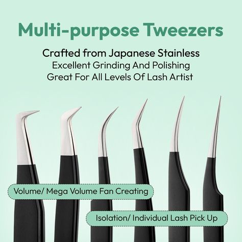 Multi-purpose] Ultimate Volume Tweezer | Eyesy & 90 Degree Boot Tweezer | Straight + Ultimate Isolator Tweezer | Hybrid Angle Tweezer by EyesyLashPro on Etsy Lashes Beginner, Lash Accessories, Best Tweezers, Lash Tweezers, Russian Volume Lashes, Lash Products, Individual Lashes, Lash Extension, Marriage Life