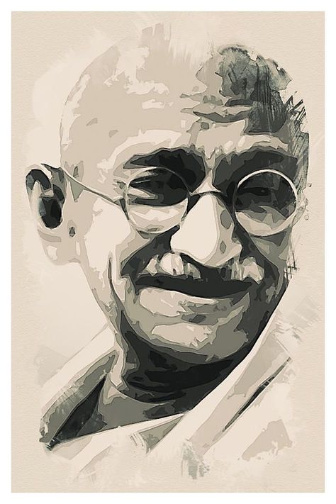 Gandhiji Sketch, Animal Kingdom Colouring Book, Buddha Painting Canvas, India Painting, Freedom Fighter, Pencil Sketch Drawing, Drawing People Faces, Afrocentric Art, San Francesco