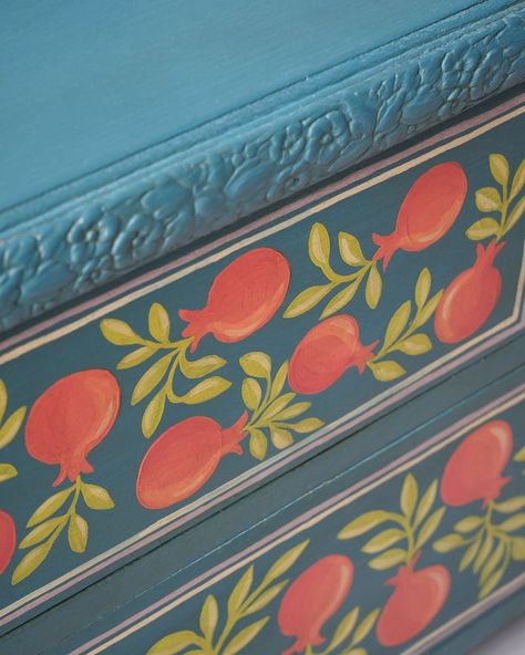 You can find the full step-by-step step to this fabulous painted storage by the talented @annasarthouse in Issue 11 of The Colourist. The Colourist is Annie’s bookazine (like a magazine, with none of the adverts) devoted to interiors, design, style, travel, and colour. It’s a breathtakingly beautifully photographed bible of inspiration. Every issue features six step-by-steps in the back covers, so that when you’ve finished reading and are feeling motivated and inspired by the covetable furn... Wabi House, Cupboard Painting, Folk Furniture, Floating Nightstand Ideas, Stencil Dresser, Painted Shelf, Modern Floating Nightstand, Nightstand Ideas, Painting Ikea Furniture