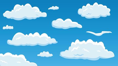 Cartoon sky with random clouds vector background illustration sky design. Cartoon Sky, Cloud Vector, Sky Design, Sky Background, Sky Photos, The Cartoon, Sky And Clouds, Background Illustration, Vector Background