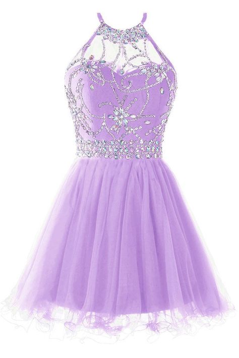 Prom Dress Lavender, Dress Beading, Dress Lavender, Cute Prom Dresses, Short Homecoming Dress, Pretty Prom Dresses, Prom Dresses Online, Sweet 16 Dresses, Tulle Prom Dress