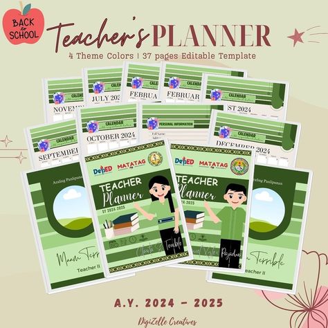 𝐓𝐞𝐚𝐜𝐡𝐞𝐫’𝐬 𝐏𝐥𝐚𝐧𝐧𝐞𝐫 👨🏻‍🏫👩🏻‍🏫 A.Y 2024-2025 Editable template✨ Inclusions: 🌈Front page 🌈 Personal Information 🌈 Emergency Contact 🌈 Calendar 🌈 Teacher’s Schedule 🌈 Class Schedule 🌈 Advisory Class 🌈 Student Birthdays 🌈 Classroom Cleaners 🌈 Monthly Enrollment Data 🌈 Age Profile BOSY 🌈 Age Profile EOSY 🌈 Class Officers 🌈 HRPTA Officers 🌈 Notes 🌈 To-Do list Checklist 🌈 Documents/Reports to prepare 🌈 Monthly Lesson Planner 🌈 Weekly Planner 🌈 Faculty Conference 🌈 SLAC 🌈 INSET 🌈 Back page — Soft cop... Classroom Cleaners, Class Officers, Student Birthdays, Lesson Planner, Emergency Contact, Class Schedule, Teacher Planner, School Teacher, Editable Template