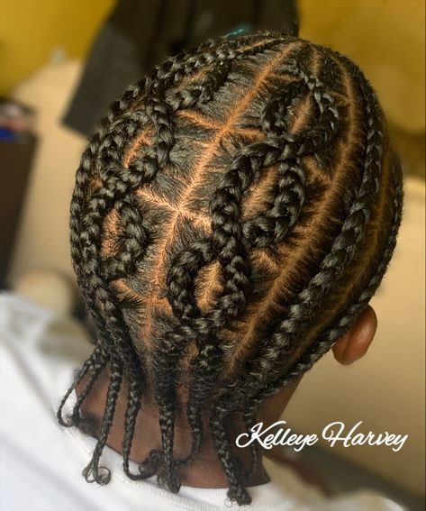 Braids With Designs For Men, Criss Cross Mens Braids, Male Braided Hairstyles Black, Cross Braids Hairstyles Men, Braids Criss Cross, Design Braids For Men, Black Male Cornrow Hairstyles, Plaque Braids Men, Criss Cross Cornrows Braids Men