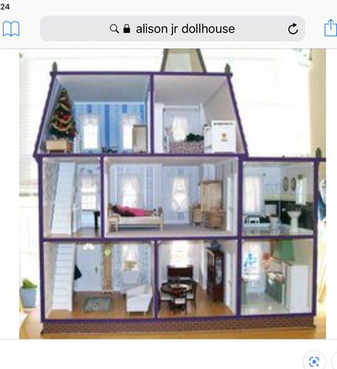 Dollhouse plan w extension Alison Jr Dollhouse, Dollhouse Interior, Ikea Dollhouse, American Girl Doll Diy, Tiny Furniture, Doll House Plans, Doll House Crafts, Victorian Dollhouse, Dolls House Interiors