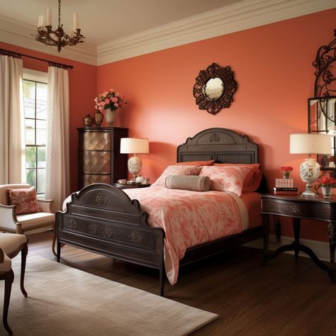 Coral Bedroom Walls, Coral And Teal Bedroom, Coral Accent Walls, Coral Kitchen, Coral Room, Coral Bedroom, Coral Bedding, Teal Bedroom, Coral Walls