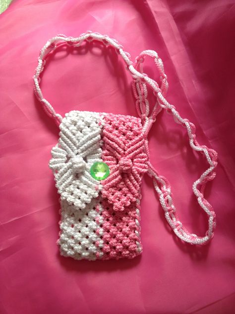 Macrame Mobile Pouch, Mobile Pouch, Macrame Bag, Crochet Bag Pattern, Bag Pattern, Crochet Bag, Macrame, Crochet Earrings, Pouch