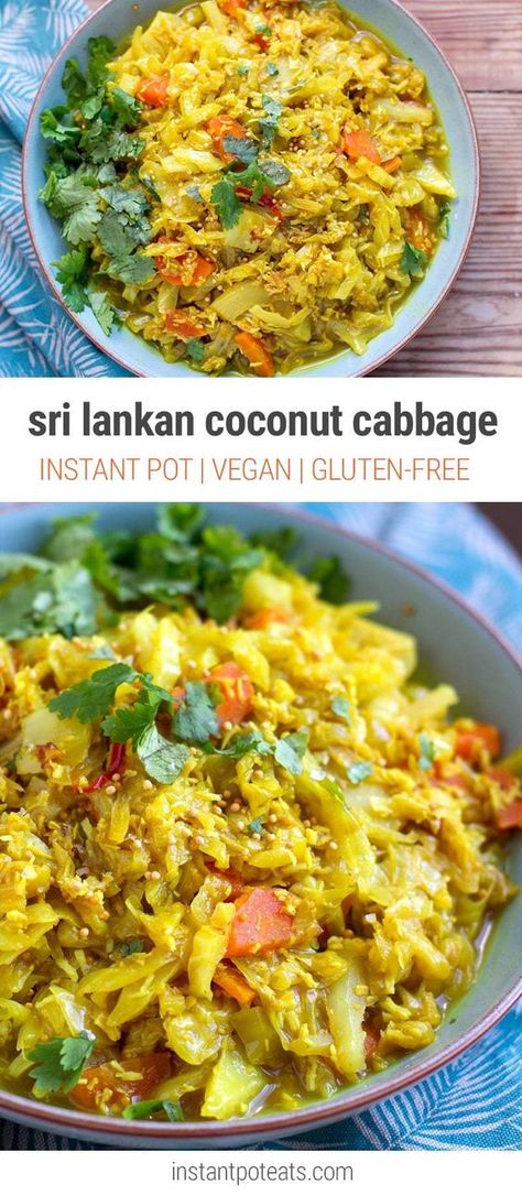 Cabbage Instant Pot, Coconut Cabbage, Candida Free Recipes, Vegetarische Diners, Instant Pot Cabbage, Instant Pot Vegan, Dal Makhani, Pressure Cooker Recipe, Cabbage Recipes