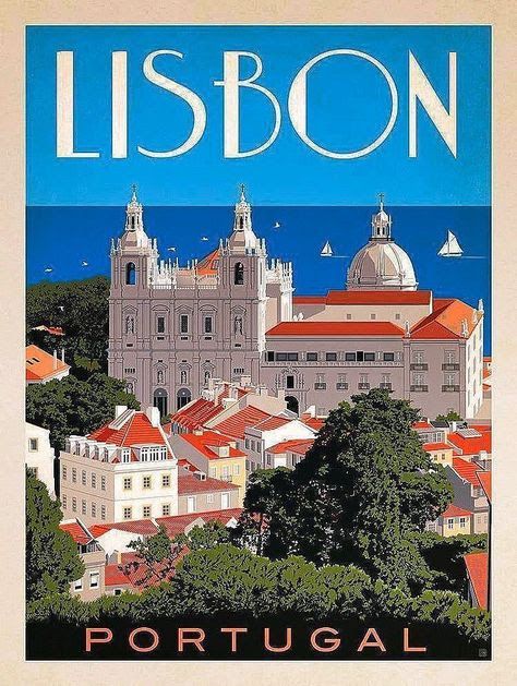 City Clipart, Tourism Poster, Travel Ads, Art Deco Poster, Travel Postcard, Retro Travel Poster, Vintage Travel Poster, Travel Illustration, Portugal Travel