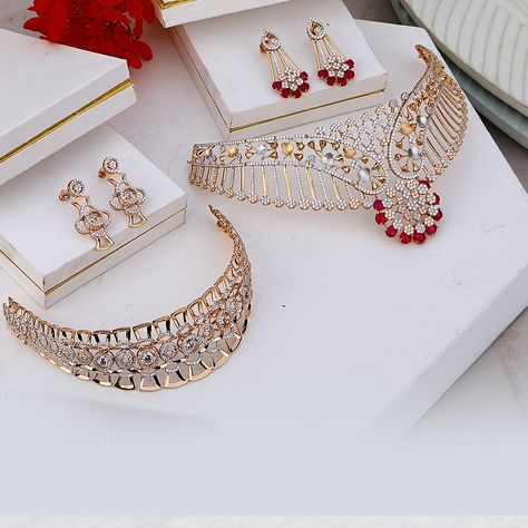 Jewelry Pics, Rose Gold Jewelry Set, Wedding Jewellery Designs, Pink Jewelry Set, Unique Gold Jewelry Designs, Antique Gold Jewelry Indian, Modern Gold Jewelry, Jewellery Design Sketches, Bridal Jewellery Design