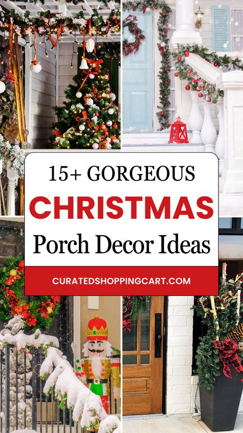 Make your home the star of the neighborhood with 15+ Christmas porch decorations! From giant candy canes lining your walkway to wreaths, lanterns, and fairy lights, these decorating tips will add instant holiday charm to your outdoor space. Great for those searching for Christmas front porch ideas, holiday entryway decor, or outdoor Christmas decorations. Holiday porch decor 2024, front porch Christmas ideas, Christmas entryway decor, festive holiday porch decorations, Christmas door decorations Christmas Railing Decor Outdoor, Front Porch Christmas Ideas, Front Porch Christmas Decorating Ideas, Holiday Entryway Decor, Christmas Entryway Decor, Holiday Porch Decorations, Christmas Porch Decorations, Holiday Porch Decor, Holiday Entryway