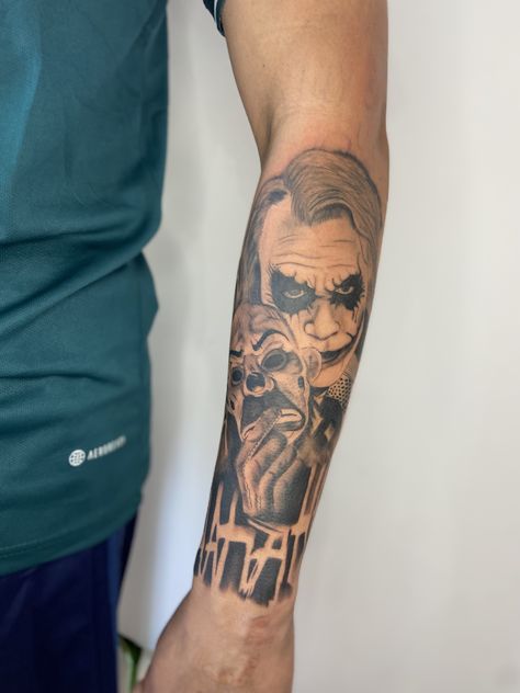 Badass Sleeve Tattoos, Tattoo Ideas Males, Joker Tattoo Design, Hard Tattoos, Red Dragon Tattoo, Timeless Tattoo, Movie Tattoo, Black Girls With Tattoos, Joker Tattoo