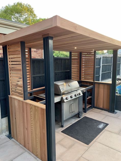 Bbq Area Ideas, Outdoor Kitchen Area, Outdoor Kitchen Plans, Build Outdoor Kitchen, Grill Area, Backyard Kitchen, Kitchen Patio, Kitchen Outdoor, Outdoor Kitchen Patio