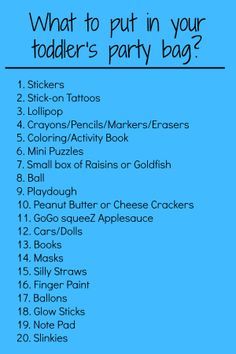 Ideas for What to Put in Your Toddlers Party Bag 4de Verjaardag, Toddler Birthday Party, Toddler Parties, Party Places, Toddler Birthday, Ideas Party, 4th Birthday Parties, 3rd Birthday Parties, 2nd Birthday Parties