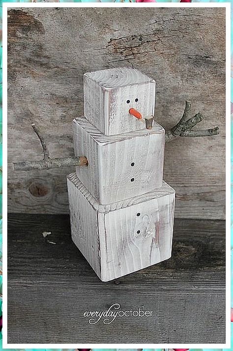 Winter Woodworking Projects - HurryDon't miss out these awesome items from Amazon.com Holiday Crafts To Sell, Wood Block Snowman, Chirstmas Decor, Scrap Wood Crafts, Wooden Christmas Crafts, Wood Block Crafts, Wooden Christmas Decorations, Christmas Wood Crafts, 12 December