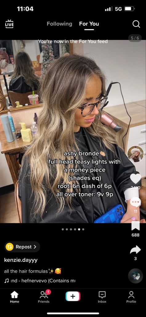 Add Blonde To Brown Hair, Brown Root Blonde Highlights, Creamy Blonde On Dark Hair, Bronde Foilyage, Root Shadowed Bronde, Bronde Balayage Formula, Transition From Blonde To Brunette, Bronde Formula Shades Eq, Brown Roots Blonde Hair Balayage