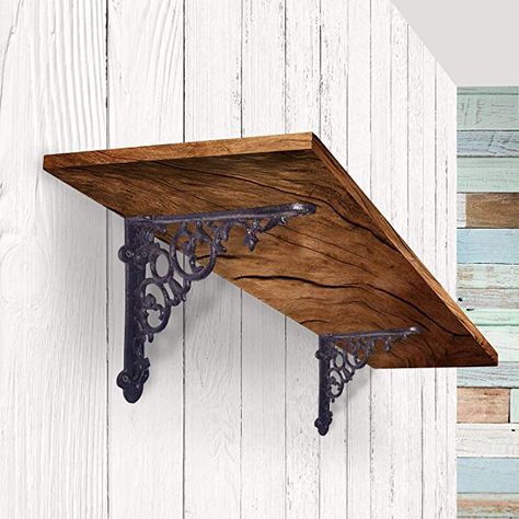 AmazonSmile: NACH Cast Iron Victorian Scroll Shelf Brackets, Pack of 2, Black, Large 12x2x12 Inches: Home Improvement Cast Iron Shelf Brackets Kitchen, Wooden Shelf Black Brackets, Shelf Brackets Metal Vintage, Wrought Iron Shelf Brackets, Black Shelf Brackets, Cast Iron Shelf Brackets, Iron Shelf Brackets, Metal Shelf Brackets, Shelving Accessories