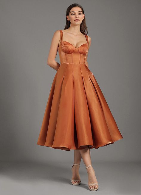 Burnt Sienna Dress, Burnt Orange Wedding Guest Dress, Red Cocktail Dress Classy, Orange Wedding Guest Dress, Rust Orange Dress, Orange Formal Dresses, Dancing Ballroom, Atelier Dress, Plus Size Bridal Dresses