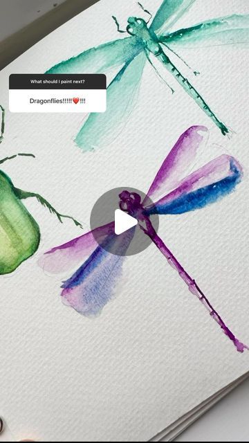 Kanchan Kaul on Instagram: "Super easy practice. Draw and paint a dragonfly!  BTW just a reminder, my 1-1 sessions are still available to book. It’s limited time. These 1-on-1 Sessions could be for you if:  You are new to watercolors and need guidance on how to start. You want to grow as an artist. If you have been painting for a few years but feel like not much progress is being made or that you’re struggling to find your own style. You need personalized, in-depth feedback on your work to help take it to the next level. You are looking to make a career as an art educator but aren’t sure where to start or what to do next. You need advice on creating a thriving social media presence, an email list, or a website for showcasing and selling your work.  I’ve learned a lot of lessons along the w Dragon Fly Paintings, How To Draw A Dragonfly, Watercolour Dragonflies, Dragonfly Drawing Art, Watercolor Art Lessons Step By Step, Dragonfly Watercolor Painting, Draw A Dragonfly, Dragonfly Illustration, Find Your Own Style