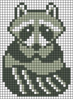 Raccoon Perler Bead Embroidery Bracelets Patterns, Geeky Cross Stitch Patterns, Geeky Cross Stitch, Graph Patterns, Perler Ideas, Corner To Corner Crochet, Fair Isle Knitting Patterns, Embroidery Bracelets, Bracelets Patterns