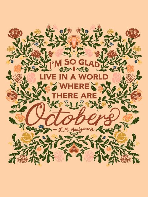 October quote digital download Anne of Green Gables October Quotes, Bar Cart Decor, Autumn Quotes, Cute Notebooks, Anne Of Green, Art Prints For Sale, Anne Of Green Gables, Hand Art Drawing, Green Gables