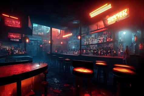 Cyberpunk Club Concept Art, Cyberpunk Club Aesthetic, Fantasy Bar Art, Cyberpunk Aesthetic City, Neon Concept Art, Cyberpunk Casino, Club Concept Art, Cyberpunk Store, Gritty Cyberpunk