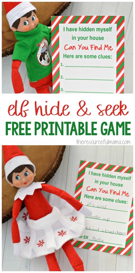 This printable hide & seek game is fun, interactive Elf on the Shelf Activity that requires very little prep while keeping the elf fun and interesting. #elfontheshelf #elf #elfontheshelfideas Elf On Shelf Printables, Elf Printables, Kindness Elves, Elf Games, Awesome Elf On The Shelf Ideas, Elf Activities, The Elf On The Shelf, Xmas Elf, Elf Antics