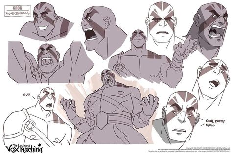 Vox Machina Grog, Phil Bourassa, Western Anime, Character Design Tips, Expression Sheet, Kitten Drawing, Critical Role Fan Art, Human Anatomy Art, Vox Machina