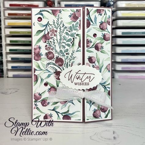 Winter Meadow fun fold card - tutorial - Stamp with Nellie Su Winter Meadow, Stampin Up Winter Meadow Dsp Cards, Stampinup Magical Meadow, Winter Meadow Dsp Cards, Stampin Up Magical Meadow Cards, Stampin Up Winter Meadow Dsp, Stampin Up Winter Meadow, Winter Meadow Stampin Up Cards, Winter Meadow