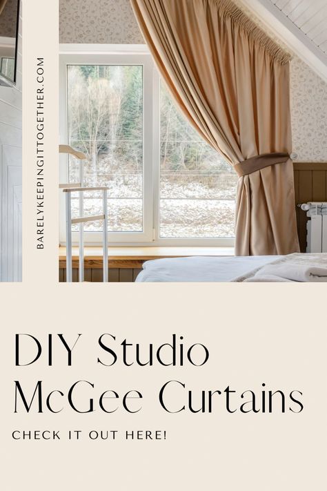 Looking to get a luxury look on a budget? These diy Studio McGee curtains are a must have for a refresh! Diy Hanging Curtains Without Rod, Studio Mcgee Curtains, How To Divide A Room, Curtains Without Rods, Hang Curtains High, Natural Curtains, Hang Curtains, Ikea Curtains, Lush Decor