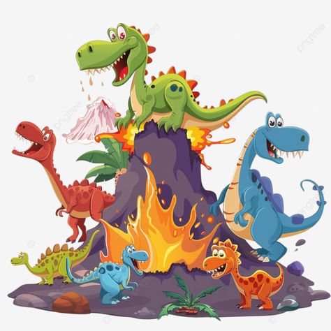 vector cartoon of funny dinosaurs with volcano eruption sticker mascot dinosaur png Dinosaur Clipart Free Printable, Dinosaur Icon, Dinosaurs Clipart, Funny Dinosaurs, Dinosaur Png, Volcano Eruption, Dinosaur Images, Dinosaur Funny, United States Map