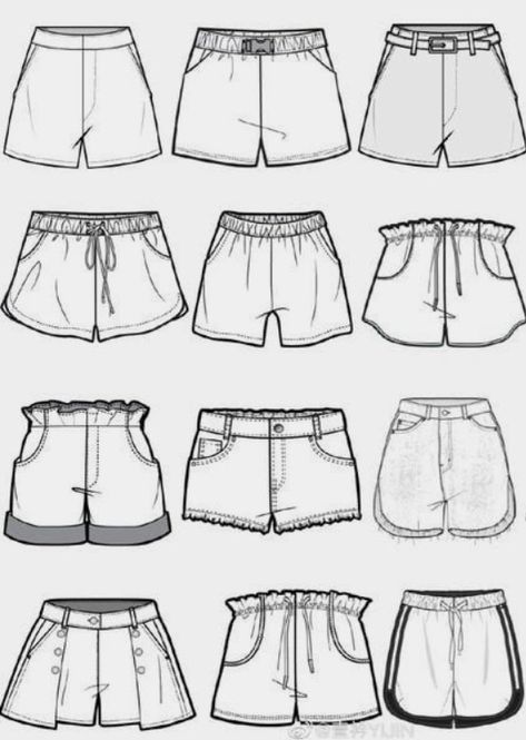 Shorts Design Drawing, Drawing Shorts Reference, Jean Shorts Drawing Reference, Baggy Shorts Drawing, How To Draw Jean Shorts, Short Pants Drawing, Jean Shorts Drawing, Short Desenho, Jacket Around Waist Drawing